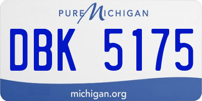 MI license plate DBK5175