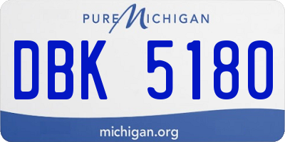 MI license plate DBK5180