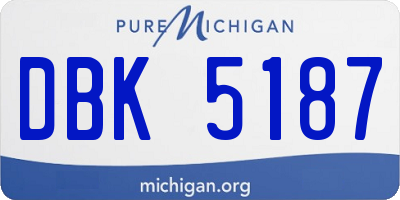 MI license plate DBK5187