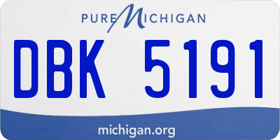 MI license plate DBK5191