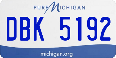 MI license plate DBK5192