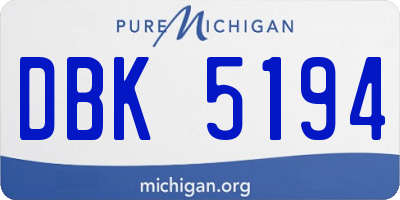 MI license plate DBK5194