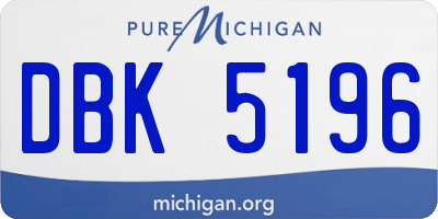 MI license plate DBK5196