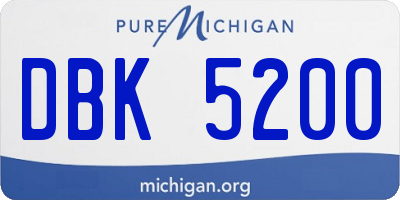 MI license plate DBK5200