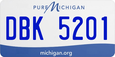 MI license plate DBK5201