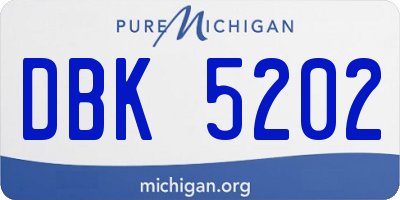 MI license plate DBK5202
