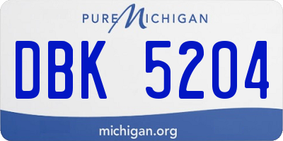 MI license plate DBK5204