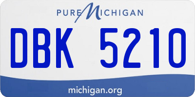 MI license plate DBK5210