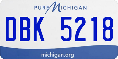 MI license plate DBK5218