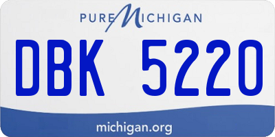 MI license plate DBK5220