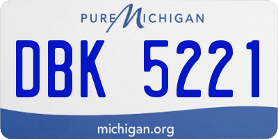 MI license plate DBK5221