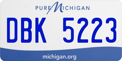 MI license plate DBK5223