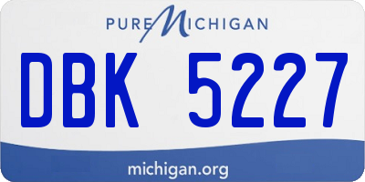 MI license plate DBK5227