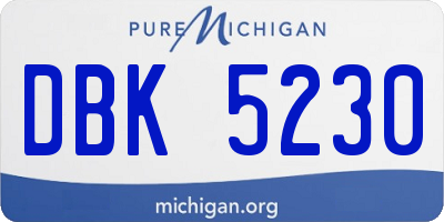 MI license plate DBK5230
