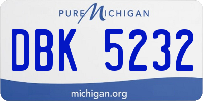 MI license plate DBK5232