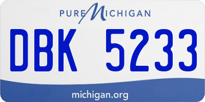 MI license plate DBK5233