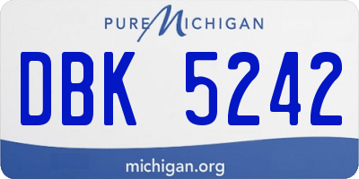 MI license plate DBK5242