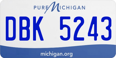MI license plate DBK5243
