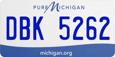 MI license plate DBK5262