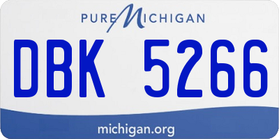 MI license plate DBK5266