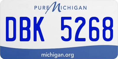 MI license plate DBK5268