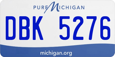MI license plate DBK5276