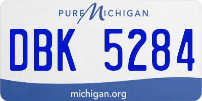 MI license plate DBK5284