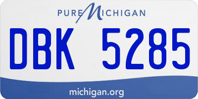 MI license plate DBK5285