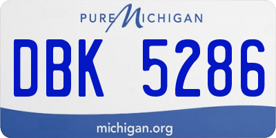 MI license plate DBK5286