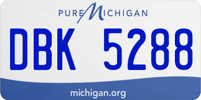 MI license plate DBK5288