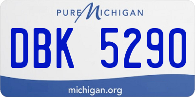 MI license plate DBK5290