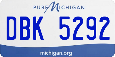 MI license plate DBK5292