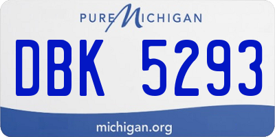 MI license plate DBK5293