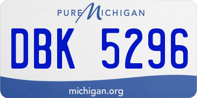 MI license plate DBK5296