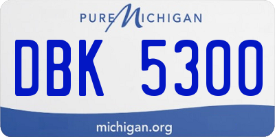 MI license plate DBK5300
