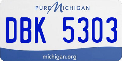 MI license plate DBK5303