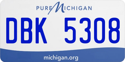MI license plate DBK5308