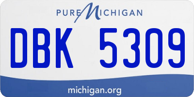MI license plate DBK5309
