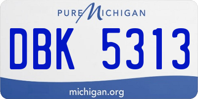 MI license plate DBK5313