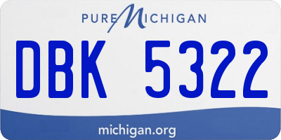 MI license plate DBK5322
