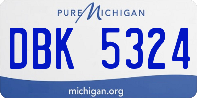 MI license plate DBK5324