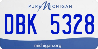 MI license plate DBK5328