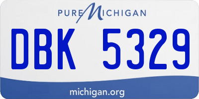 MI license plate DBK5329