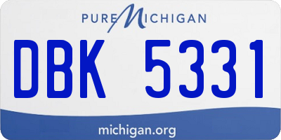 MI license plate DBK5331