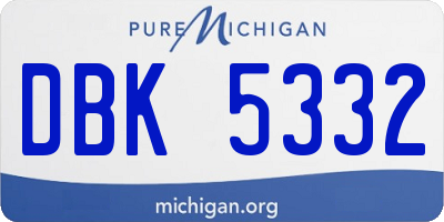 MI license plate DBK5332