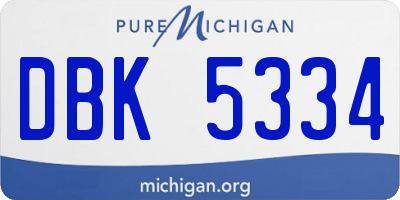 MI license plate DBK5334