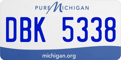 MI license plate DBK5338