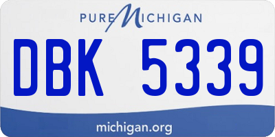 MI license plate DBK5339