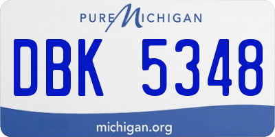 MI license plate DBK5348
