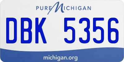 MI license plate DBK5356